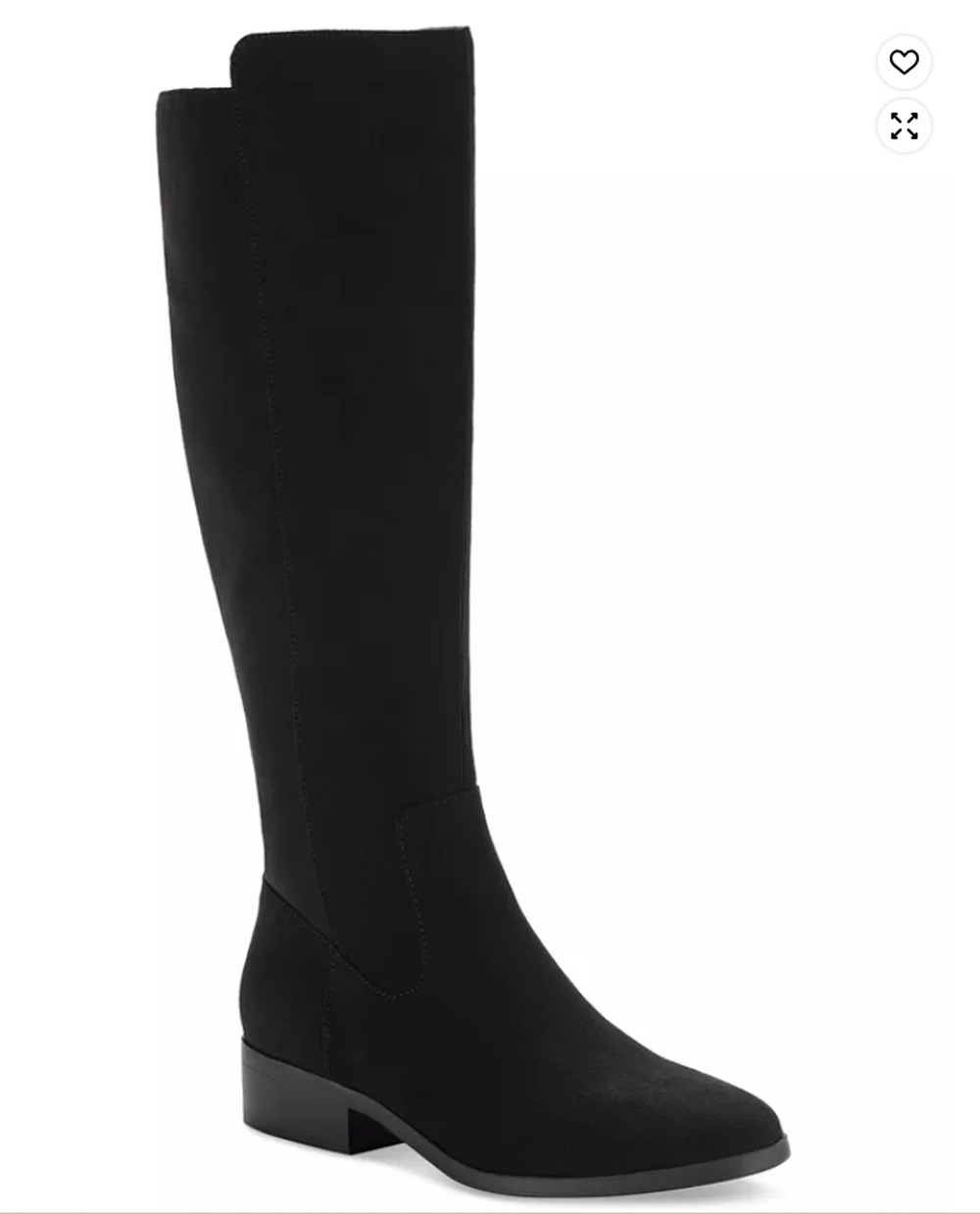 Style & Co Boots Women's Size 6 Black CHARMANEEF Mid Calf Riding Faux Suede Zip